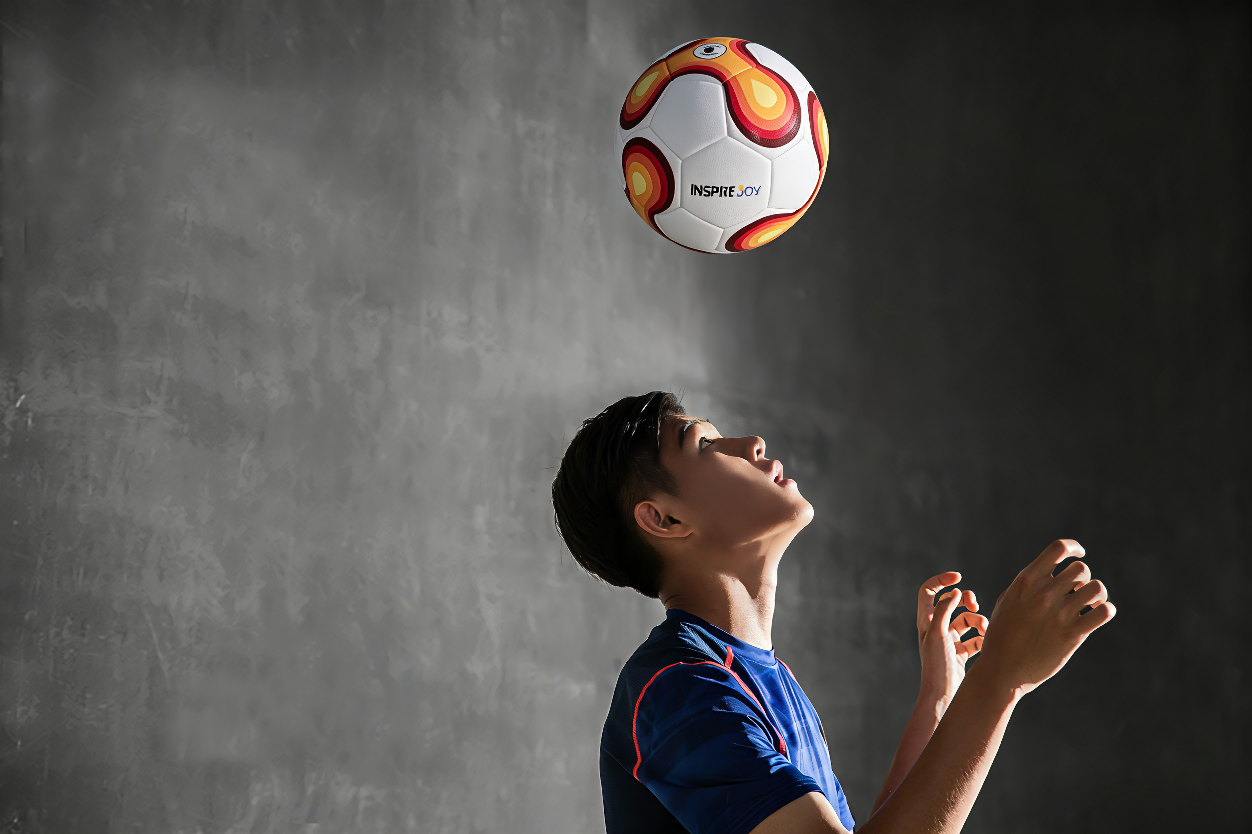 A player trains with the INSAIT JOY Smart Football