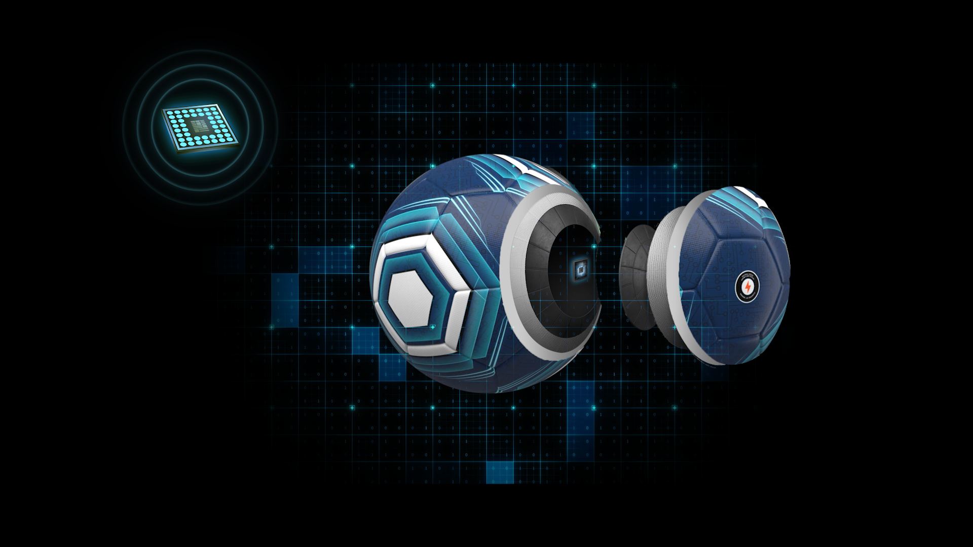 Smart football with embedded sensor technology.